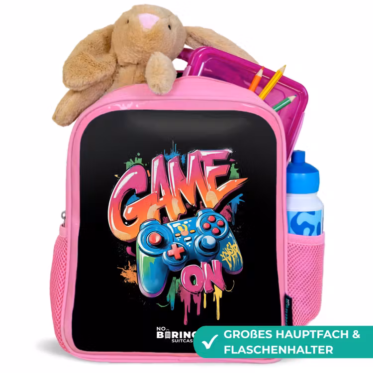 Game - Controller - Graffiti - Neon Kinderrugzak - Roze middel -inhoud_DE