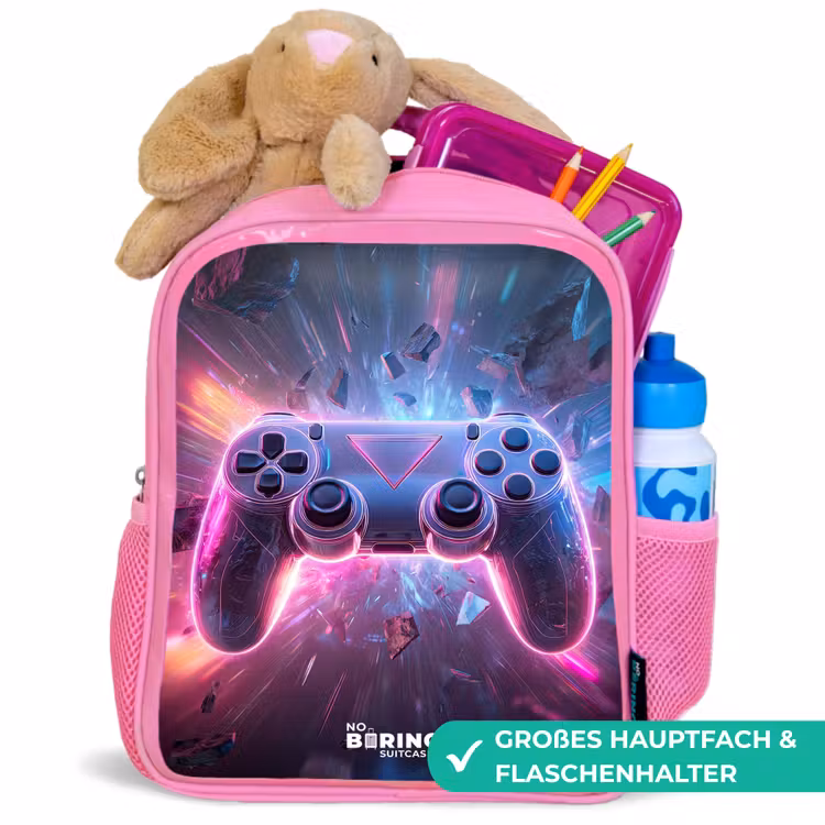 Game - Controller - Neon Kinderrugzak - Roze middel -inhoud_DE