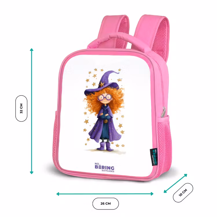 Sterrenmagie met krullen Kinderrugzak - Roze middel -productfoto_formaten