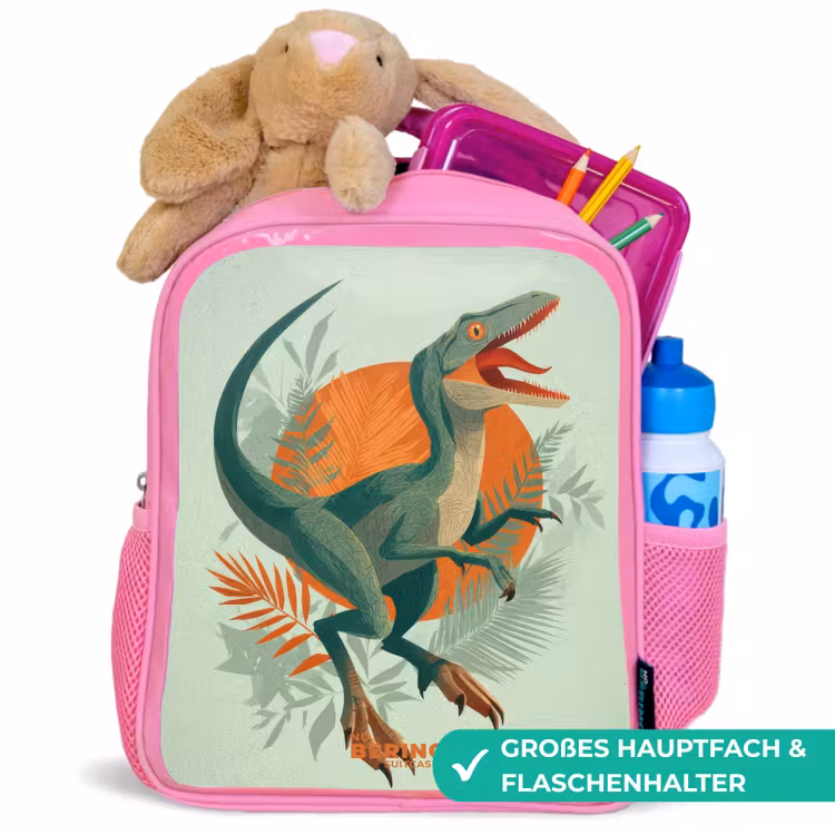 Sluipende jager met bladeren Kinderrugzak - Roze middel -inhoud_DE