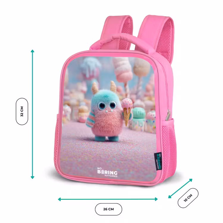 Zoet Monstersnoep Avontuur Kinderrugzak - Roze middel -productfoto_formaten