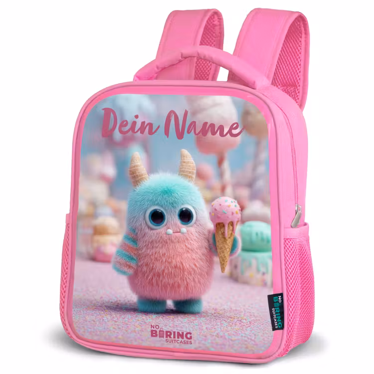 Zoet Monstersnoep Avontuur Kinderrugzak - Roze middel -schuin