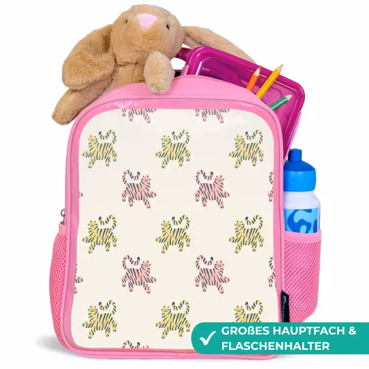 Dansend - Katten - Patroon Kinderrugzak - Roze middel 863 -inhoud_DE