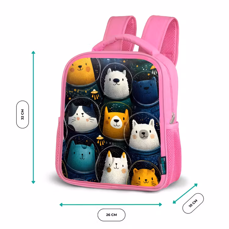 Dieren - Ruimtepakken - Sterren Kinderrugzak - Roze middel -productfoto_formaten