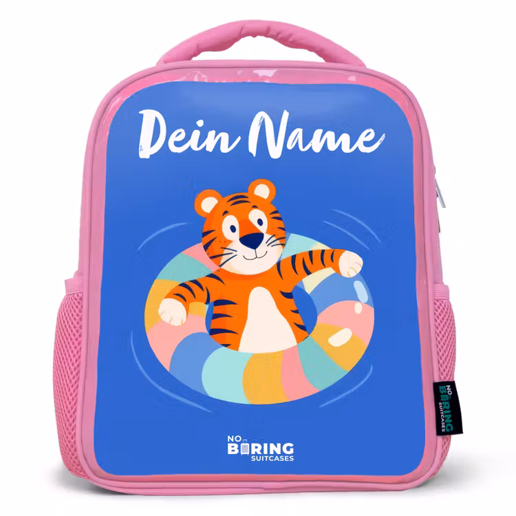 Tijger - Zwemband - Water Kinderrugzak - Roze middel -3d