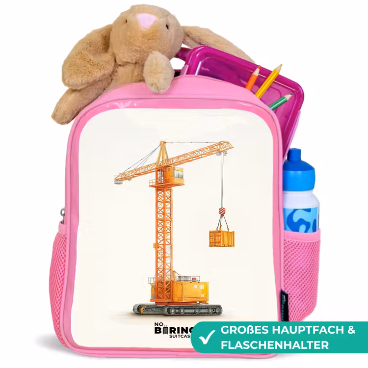 Torenkraan - Getekend - Oranje Kinderrugzak - Roze middel -inhoud_DE