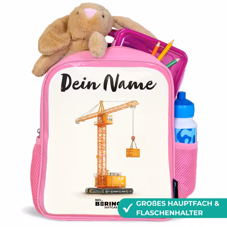Torenkraan - Getekend - Oranje Kinderrugzak - Roze middel -inhoud_DE