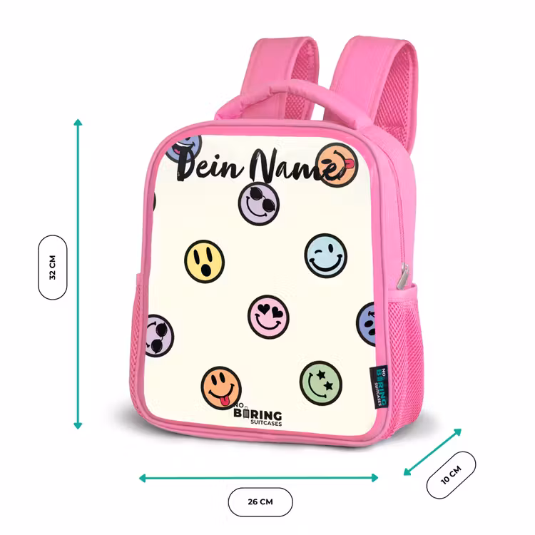 Speelse smiley-mix Kinderrugzak - Roze middel -productfoto_formaten