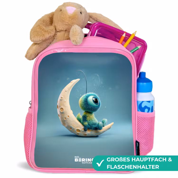 Dromerig Wezentje op de Maan Kinderrugzak - Roze middel -inhoud_DE