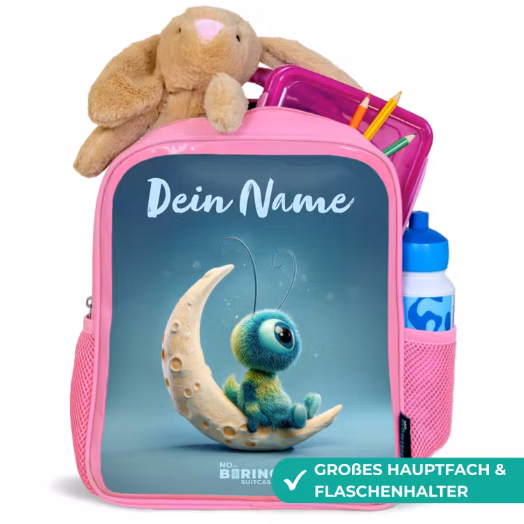 Dromerig Wezentje op de Maan Kinderrugzak - Roze middel -inhoud_DE