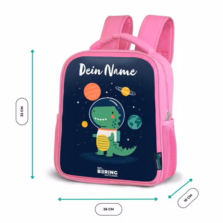 Ruimte - Dino - Planeten - Sterren Kinderrugzak - Roze middel -productfoto_formaten