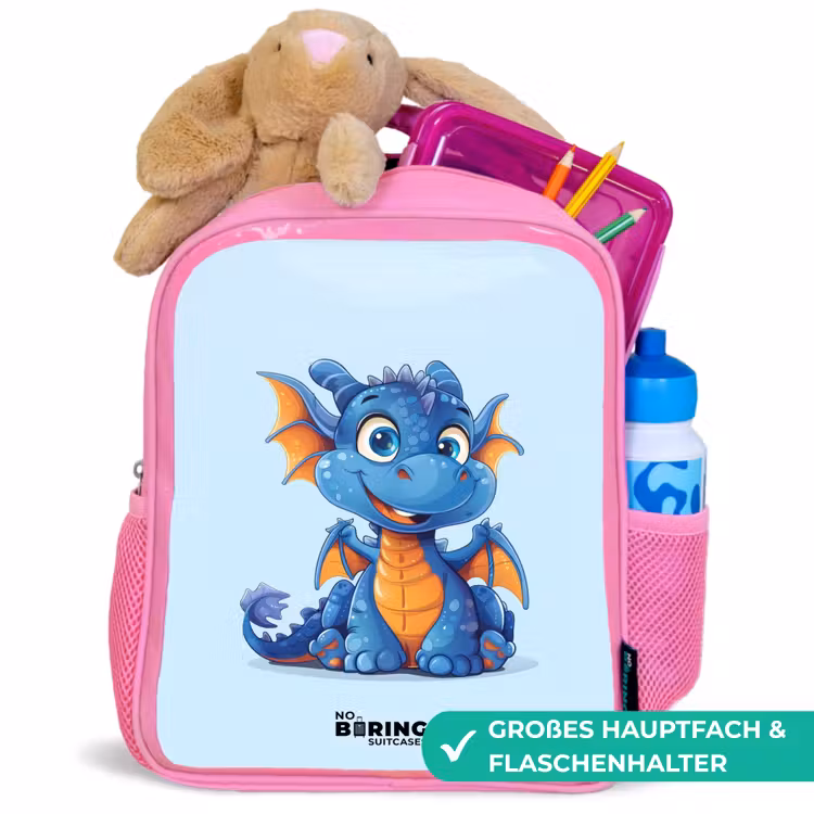 Dinky draakje Kinderrugzak - Roze middel -inhoud_DE