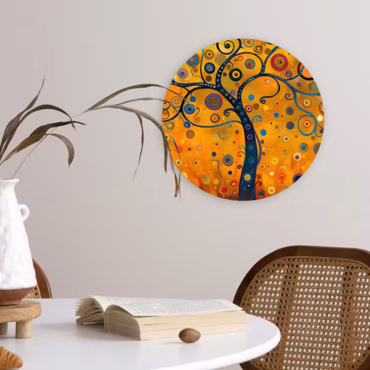 Abstract - Boom - Levensboom - Modern Wandcirkel kunststof plaat 5mm dik klein -sfeer4
