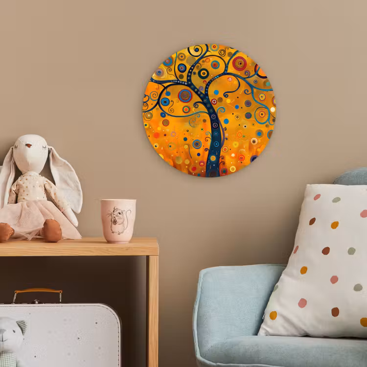 Abstract - Boom - Levensboom - Modern Wandcirkel kunststof plaat 5mm dik klein -tsfeer1_kind