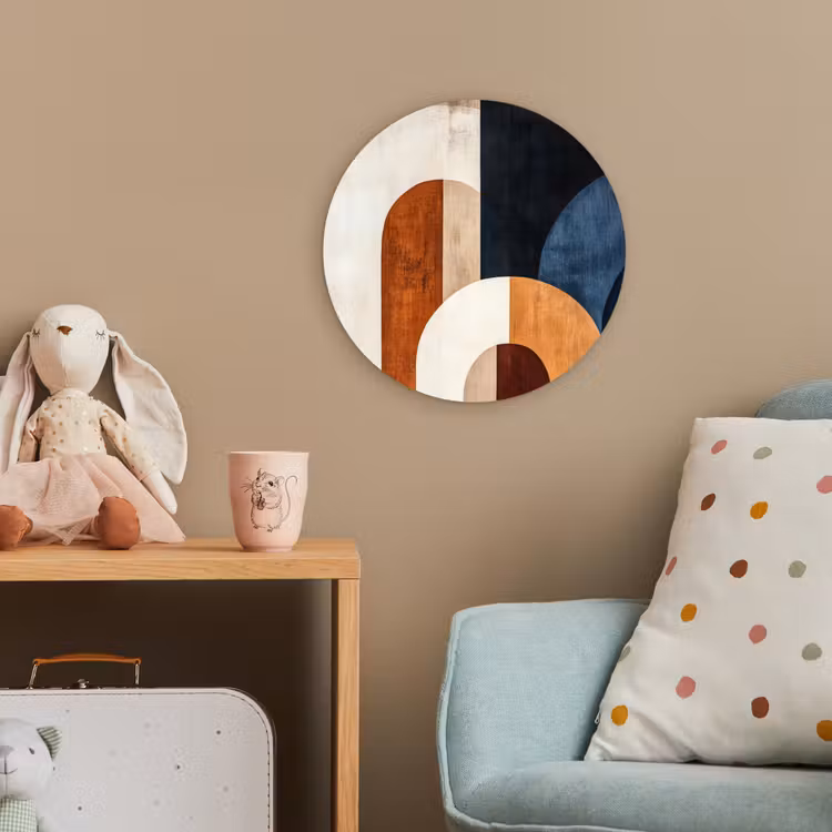 Abstract - Vormen - Donkerblauw Wandcirkel kunststof plaat 5mm dik klein -tsfeer1_kind