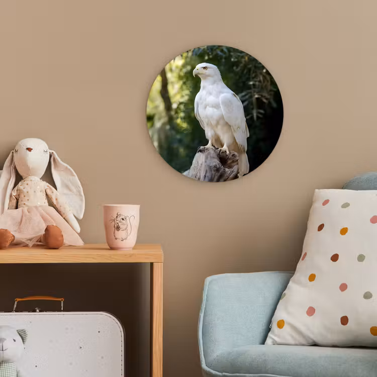 Arend - Hout - Wit - Planten Wandcirkel kunststof plaat 5mm dik klein -tsfeer1_kind