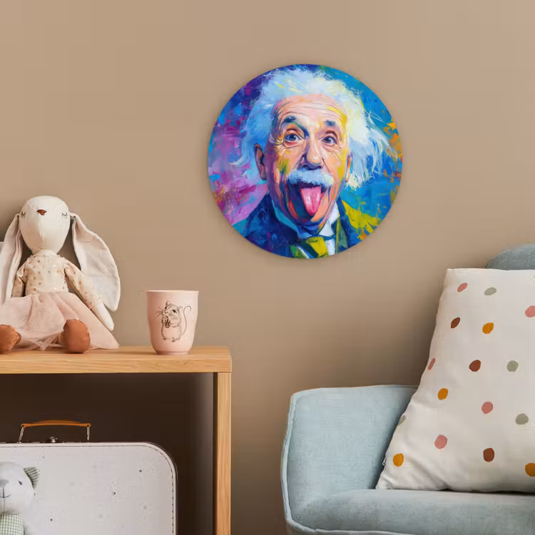 Oude man - Expressief - Kleurrijk Wandcirkel kunststof plaat 5mm dik klein -tsfeer1_kind