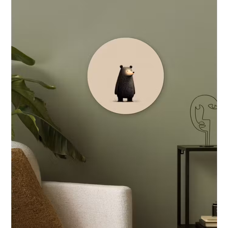 Beer - Donkerbruin - Minimalistisch Wandcirkel kunststof plaat 5mm dik klein -sfeer3
