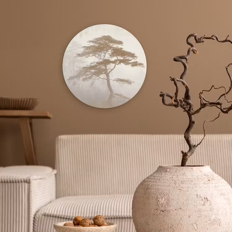 Boom - Oosterse stijl - Landschap Wandcirkel kunststof plaat 5mm dik klein -sfeer1