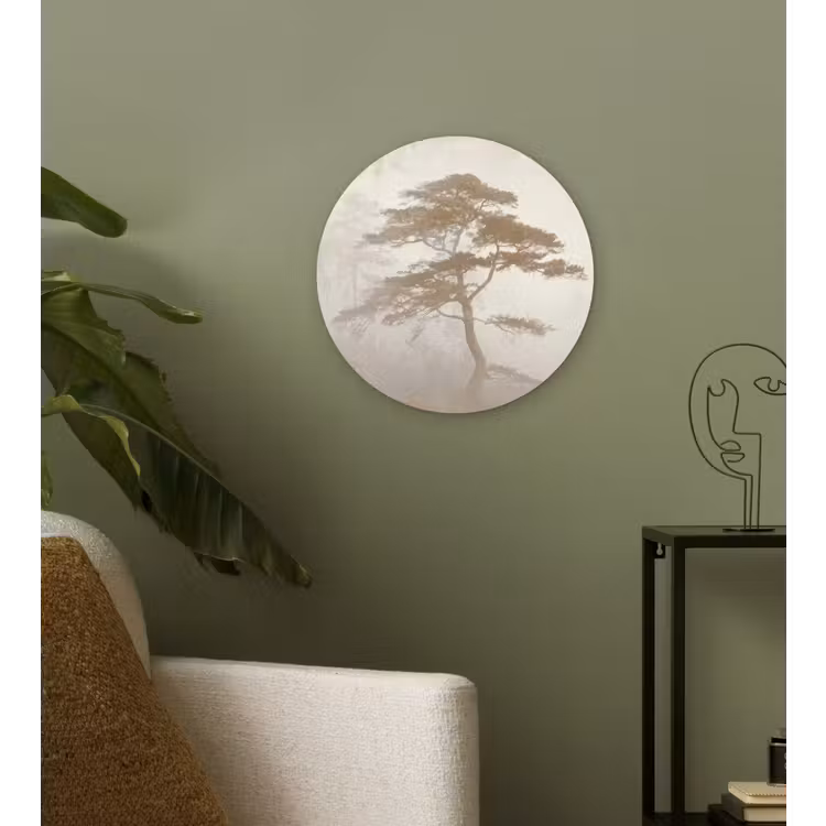 Boom - Oosterse stijl - Landschap Wandcirkel kunststof plaat 5mm dik klein -sfeer3