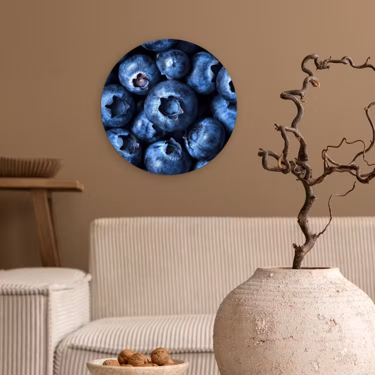 Bessen - Blauw - Fruit Wandcirkel kunststof plaat 5mm dik klein -sfeer1