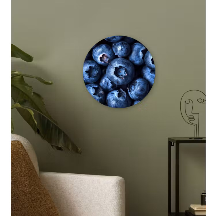 Bessen - Blauw - Fruit Wandcirkel kunststof plaat 5mm dik klein -sfeer3