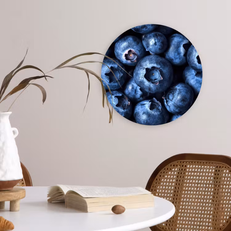 Bessen - Blauw - Fruit Wandcirkel kunststof plaat 5mm dik klein -sfeer4