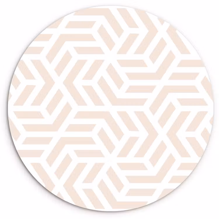 Beige - Geometrie - Patronen - Abstract Wandcirkel kunststof plaat 5mm dik klein 188 -3d
