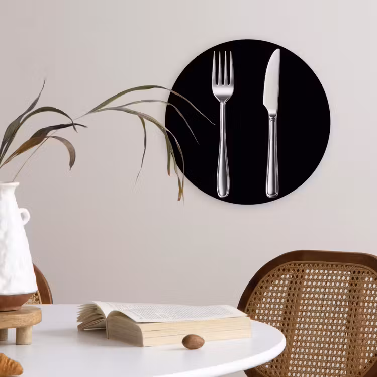 Bestek - Klassiek - Elegant Wandcirkel kunststof plaat 5mm dik klein -sfeer4