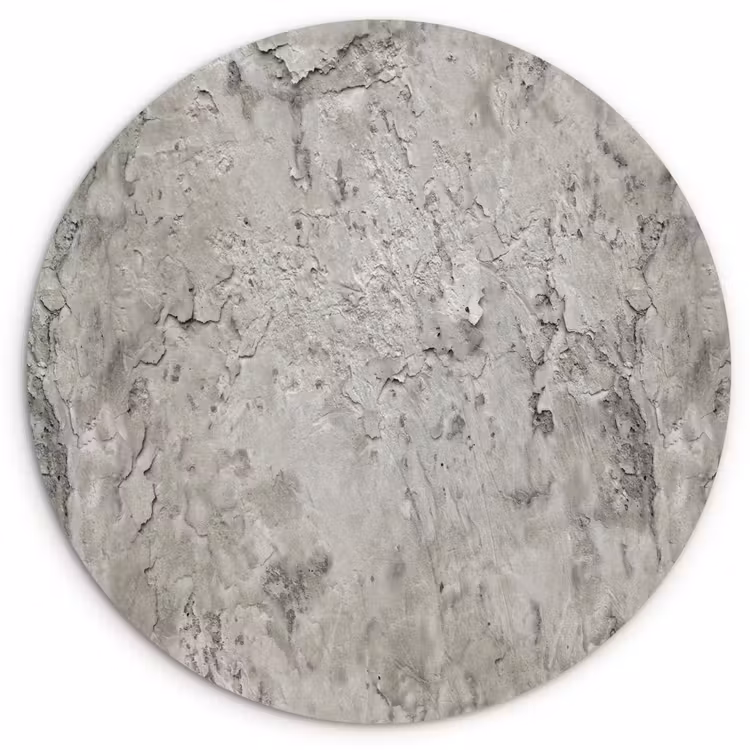 Beton - Grijs - Muur Wandcirkel kunststof plaat 5mm dik klein 188 -3d