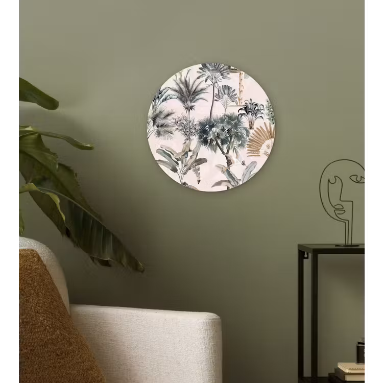 Bladeren - Monstera - Jungle - Tropical Wandcirkel kunststof plaat 5mm dik klein -sfeer3