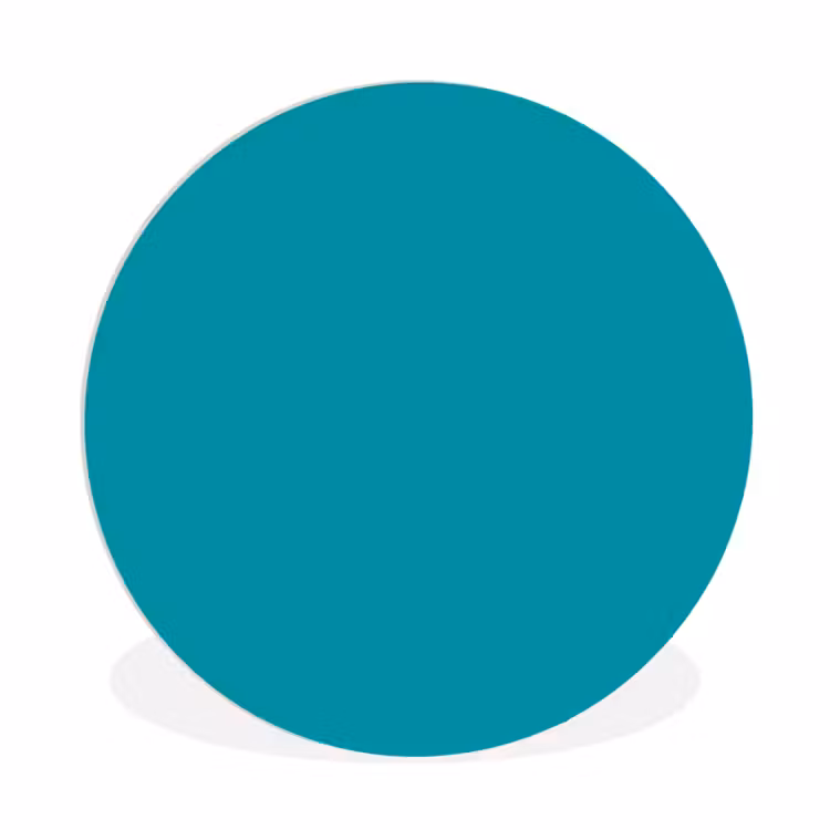 Blauw - Aqua - Effen - Kleur Wandcirkel kunststof plaat 5mm dik klein 188 -3d