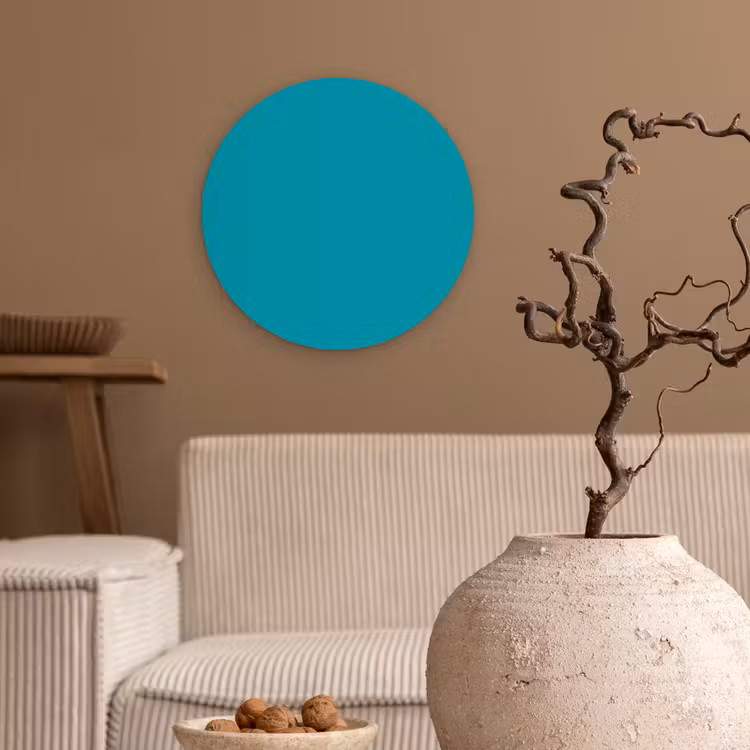 Blauw - Effen kleur Wandcirkel kunststof plaat 5mm dik klein 188 -sfeer1