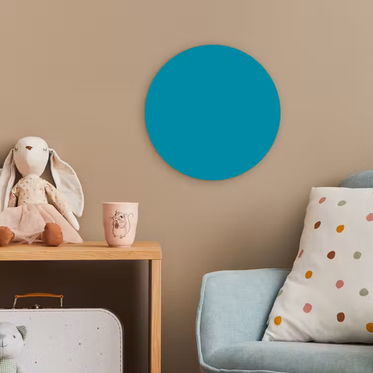 Blauw - Effen kleur Wandcirkel kunststof plaat 5mm dik klein 188 -tsfeer1_kind