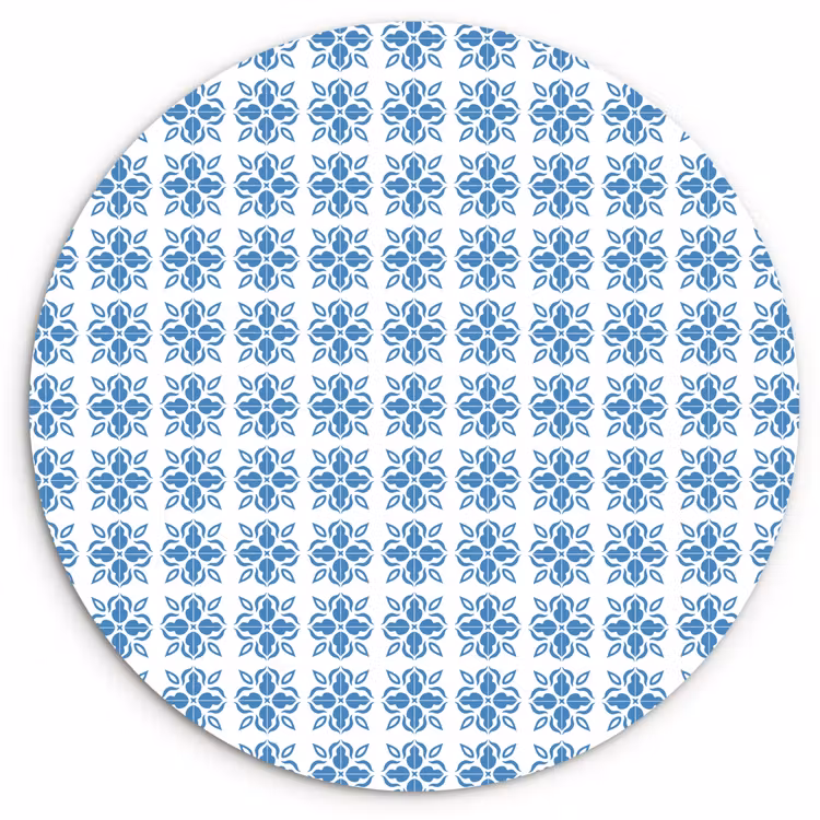 Zee - Sfeer - Blauw - Wit Wandcirkel kunststof plaat 5mm dik klein 188 -3d