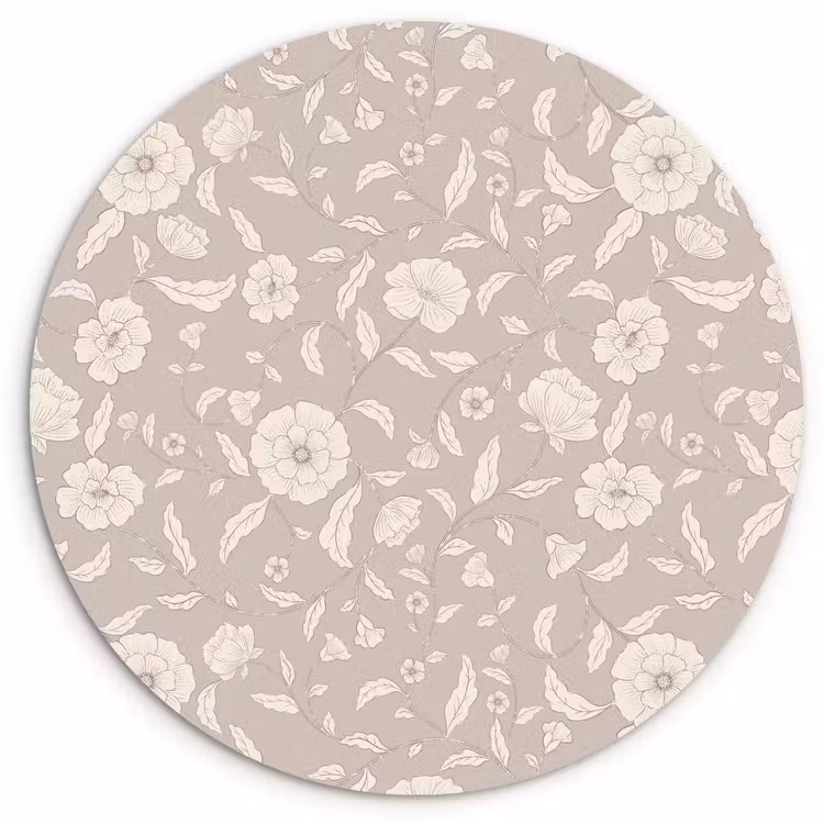 Bloemen - Blaadjes - Patroon Wandcirkel kunststof plaat 5mm dik klein 188 -3d