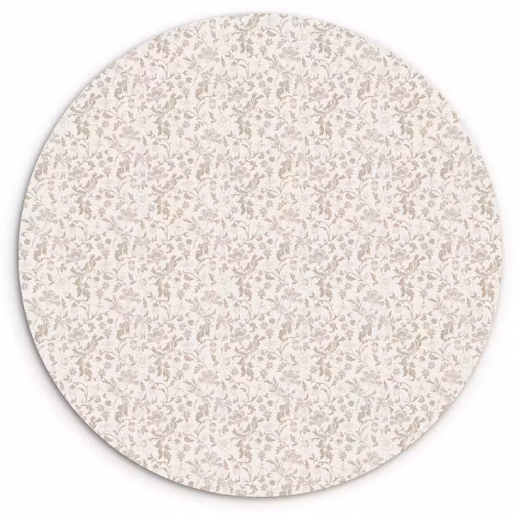 Bloemen - Patroon - Taupe Wandcirkel kunststof plaat 5mm dik klein 188 -3d