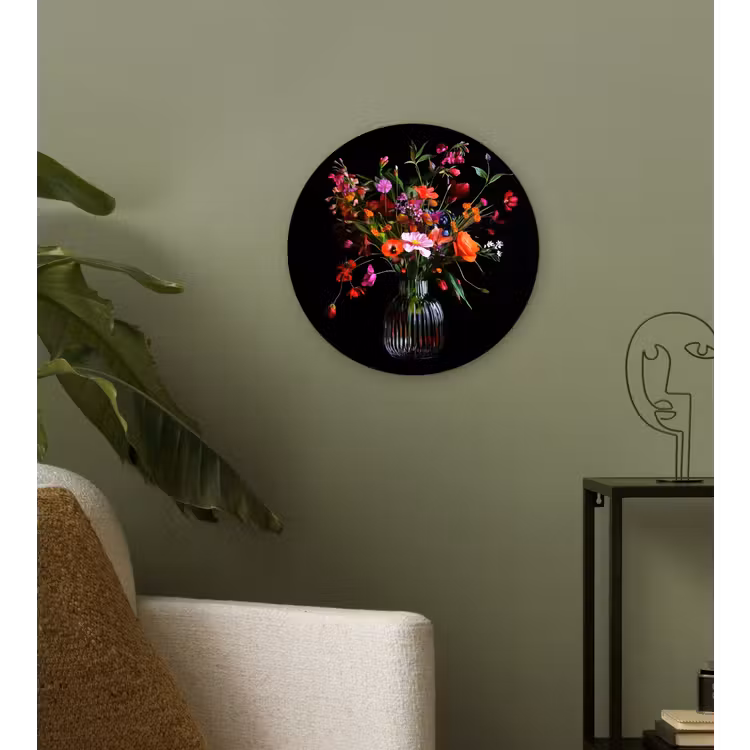 Boeket - Veldbloemen - Vaas Wandcirkel kunststof plaat 5mm dik klein -sfeer3