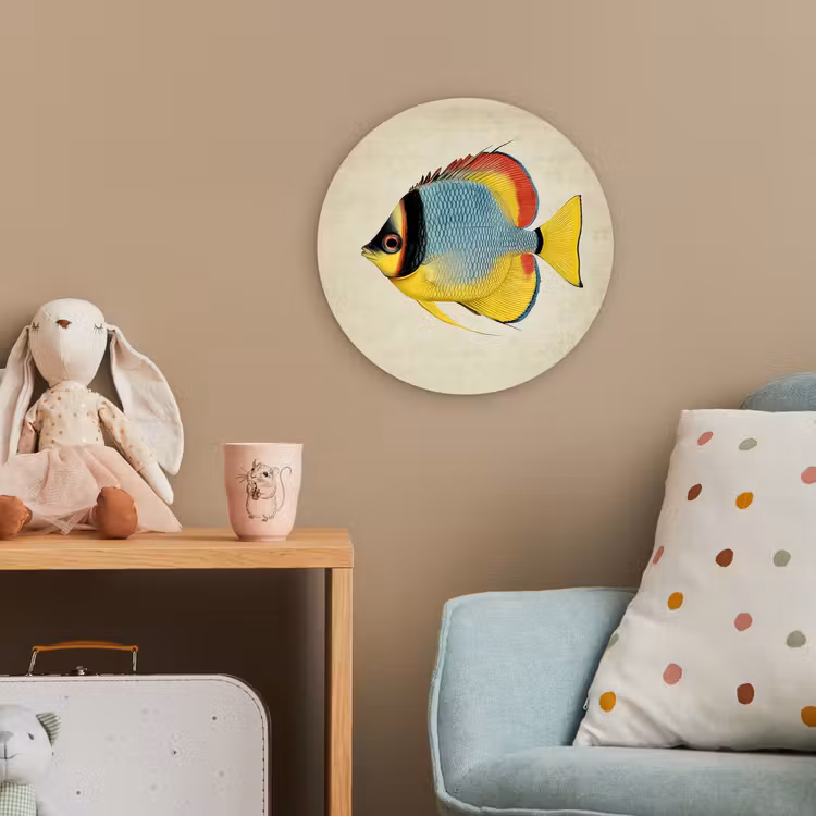Kleurrijk - Vis - Schubben - Illustratie Wandcirkel kunststof plaat 5mm dik klein -tsfeer1_kind