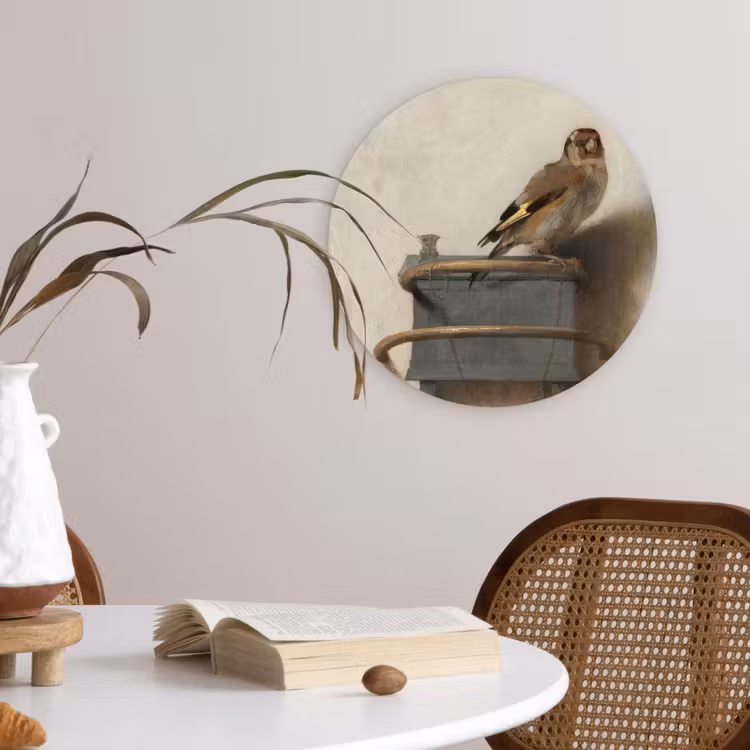 Het puttertje - Carel Fabritius Wandcirkel kunststof plaat 5mm dik klein -sfeer4