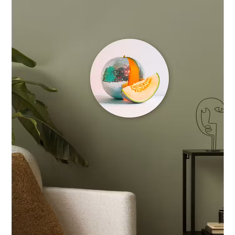 Disco - Discobal - Meloen - Pastel Wandcirkel kunststof plaat 5mm dik klein -sfeer3