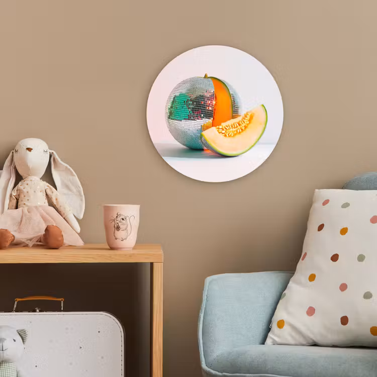 Disco - Discobal - Meloen - Pastel Wandcirkel kunststof plaat 5mm dik klein -tsfeer1_kind