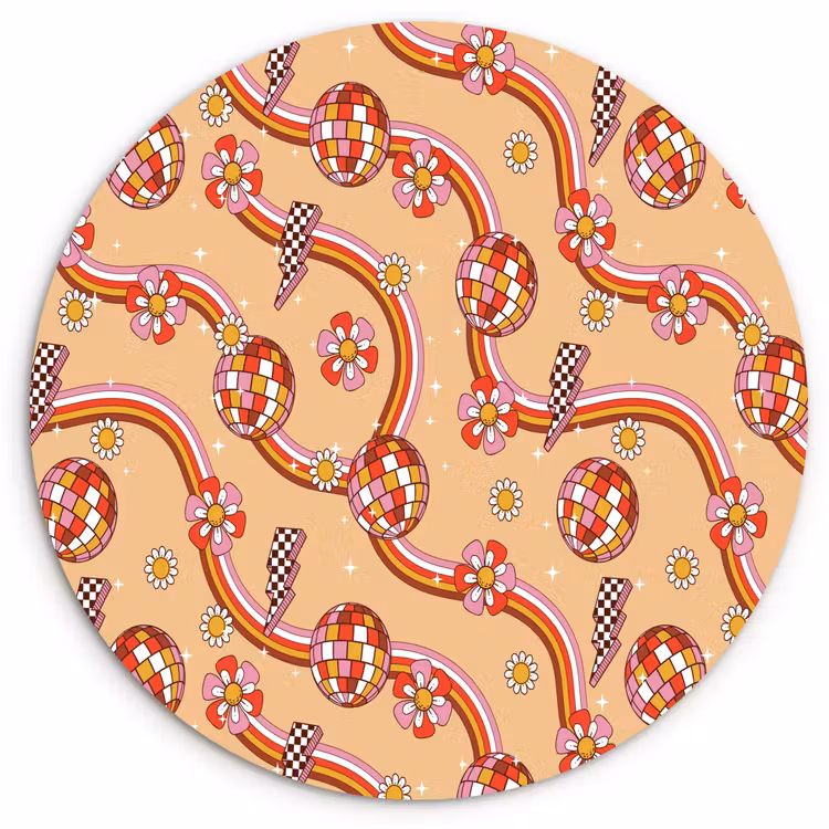Disco - Patroon - Lijnen Wandcirkel kunststof plaat 5mm dik klein 188 -3d