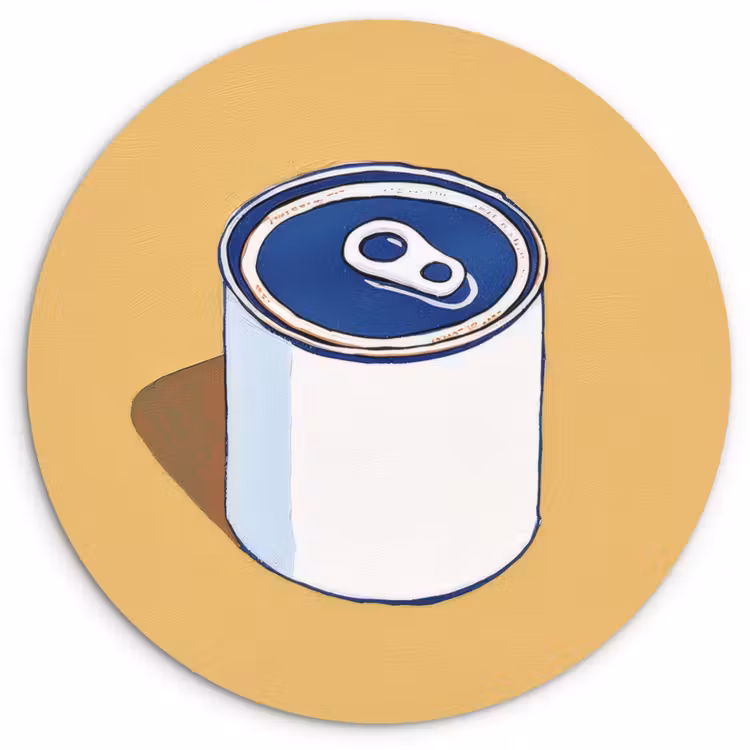 Blikje - Minimalistisch - Blauw - Illustratie Wandcirkel kunststof plaat 5mm dik klein -3d