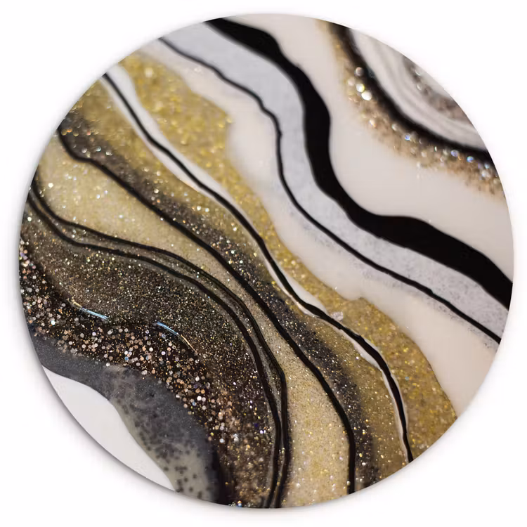 Edelsteen - Abstract - Marmer - Natuur Wandcirkel kunststof plaat 5mm dik klein -3d