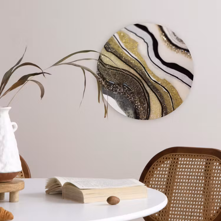 Edelsteen - Abstract - Marmer - Natuur Wandcirkel kunststof plaat 5mm dik klein -sfeer4