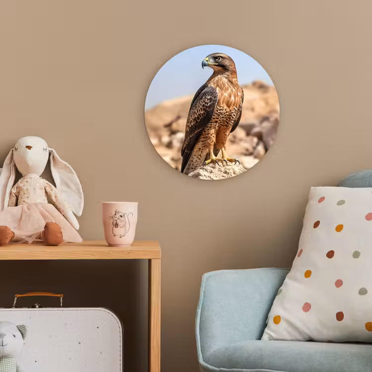 Valk - Vogel - Rots - Macht Wandcirkel kunststof plaat 5mm dik klein -tsfeer1_kind