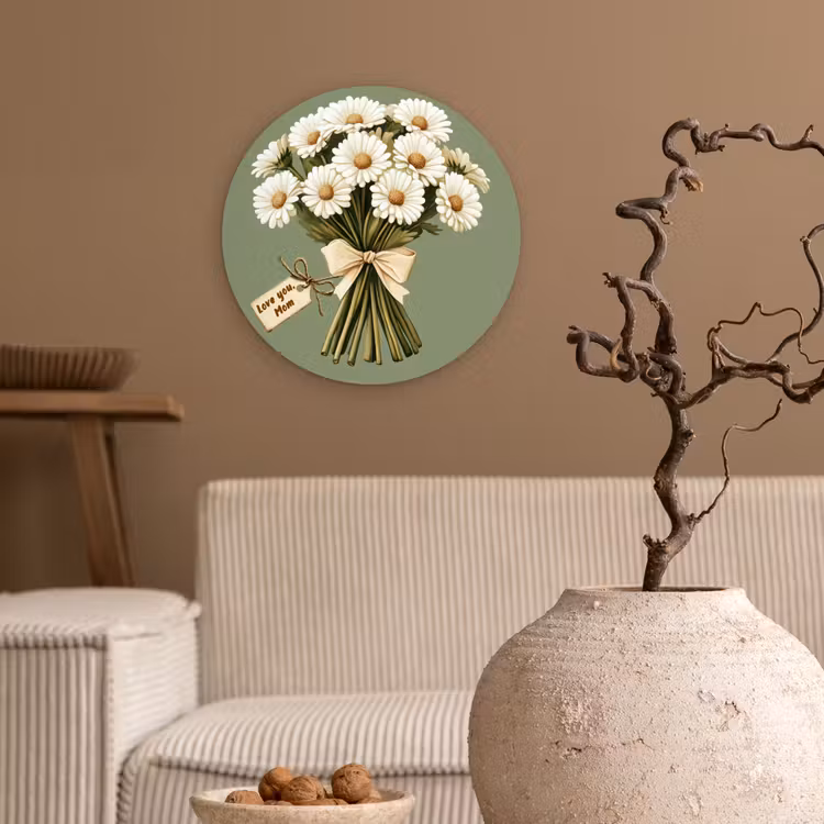 Lint - Boeket - Groen - Quote Wandcirkel kunststof plaat 5mm dik klein -sfeer1