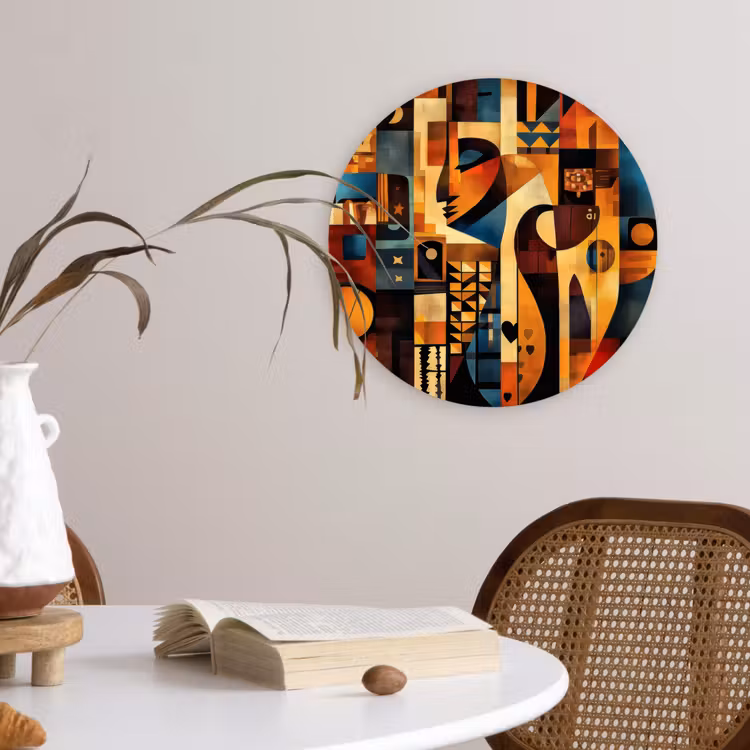 Figuren - Abstract - Symbolen Wandcirkel kunststof plaat 5mm dik klein -sfeer4