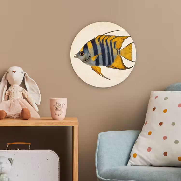 Vis - Sierlijk - Vinnen - Illustratie Wandcirkel kunststof plaat 5mm dik klein -tsfeer1_kind
